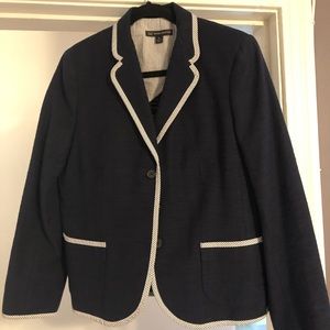 Brooks Brothers navy blaze with seersucker trim